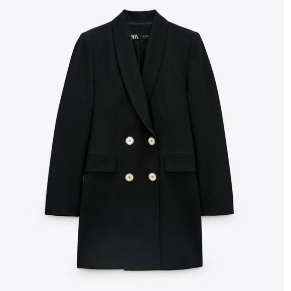 ZARA DOUBLE BREASTED LONG BLAZER L BLOGGER FAV - Picture 4 of 9
